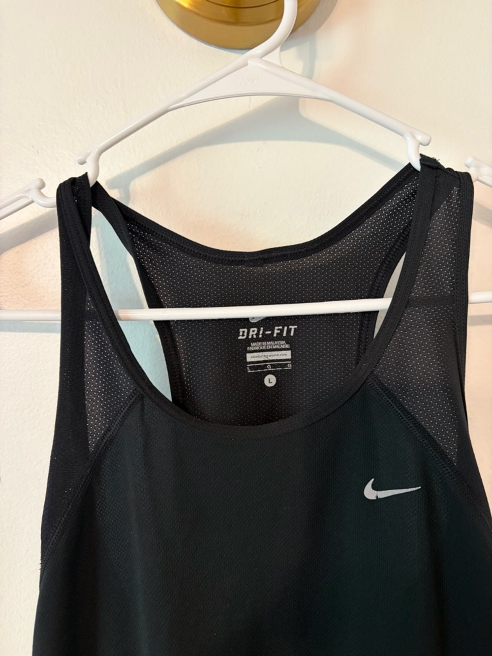 Nike Black Dri-FIT Mesh Racerback Tank Top - Women